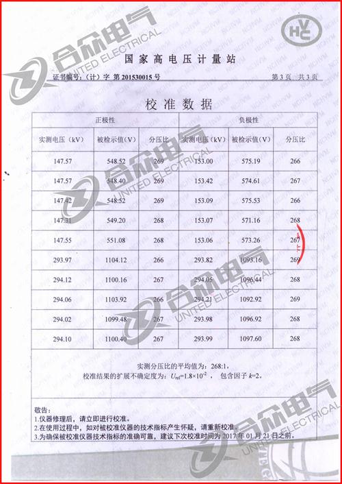 匝間沖擊耐壓試驗儀證書 匝間沖擊耐壓試驗儀證書